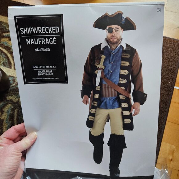 Shipwrecked Pirate Costume Men's Size XXL 48-52 Halloween Amscan - Picture 7 of 7